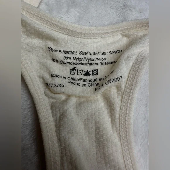 Racerback Sports Bra Removable Pad Size S Rene Rofe Nordstrom Rack Ivory/Cream - Picture 9 of 9